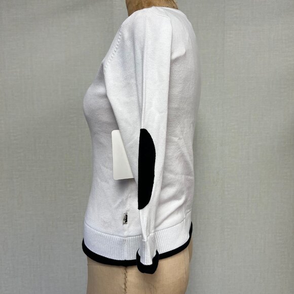 NWT Deadstock 2000s Coquette Color Blocked Elbow Patch Cardigan Sweater XLarge - Picture 3 of 4